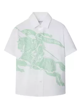 Рубашка Burberry Kids из эластичного хлопка, белый