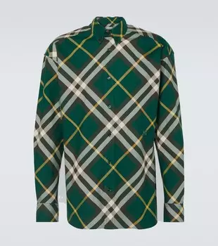 Рубашка burberry в клетку из хлопка Burberry, мультиколор