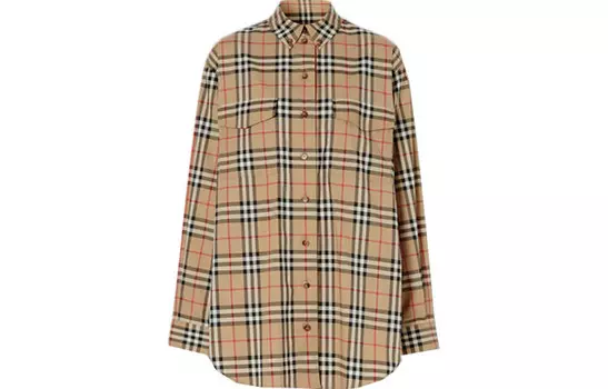 Рубашка Burberry в винтажну клетку, коричневый