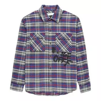 Рубашка c/o virgil abloh ow flannel check shirt blue Off-White, синий