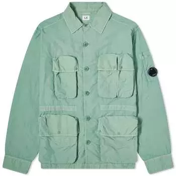 Рубашка C.P. Company Flatt Nylon Utility Overshirt, цвет Green Bay
