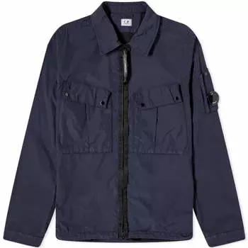 Рубашка C.P. Company Flatt Nylon Zip Overshirt, цвет Total Eclipse