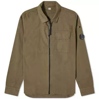 Рубашка C.P. Company Gabardine Zipped, цвет Ivy Green