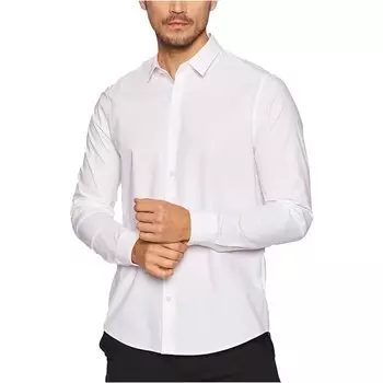 Рубашка Calvin Klein Jeans Chest Logo Slim Stretch Fit, белый