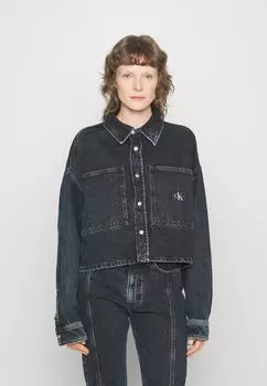 Рубашка Calvin Klein Jeans EXTR OVERSIZE CROP, цвет denim dark