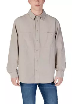 Рубашка Calvin Klein Jeans хлопковая, бежевый