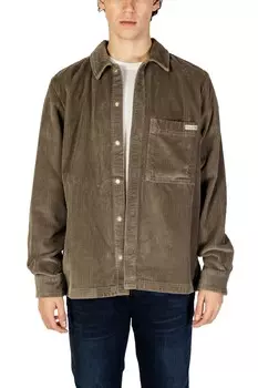 Рубашка Calvin Klein Jeans велюровая, коричневый