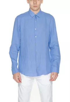 Рубашка Calvin Klein льняная, синий