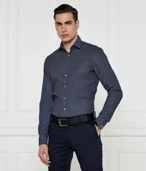Рубашка Calvin Klein Slim Fit с мелким принтом, синий