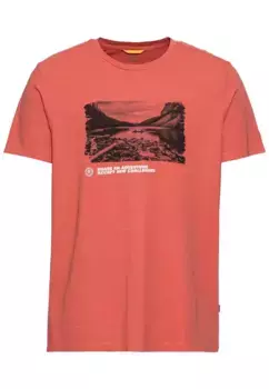 Рубашка Camel Active с короткими рукавами и крупным принтом спереди, красный