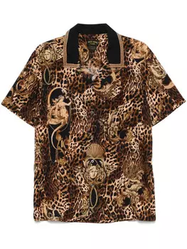 Рубашка Camilla с короткими рукавами и воротником-стойкой, коричневый