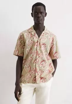 Рубашка CAMP COLLAR SHORT SLEEVES SLITS AT SIDE SEAMS Marc O'Polo, бежевый