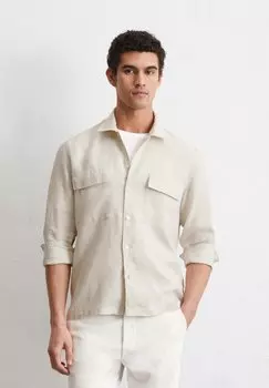Рубашка CAMP COLLAR TWO FLAP POCKETS STRAIGHT HEM WITH SLIT AT SIDE SEAM Marc O'Polo, бежевый
