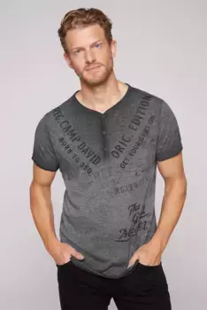 Рубашка CAMP DAVID Henley, хлопок, цвет Granite