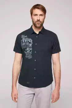 Рубашка CAMP DAVID с короткими рукавами, хлопок, синий