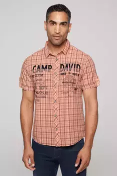 Рубашка CAMP DAVID с короткими рукавами, хлопок, цвет Old Peach