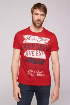 Рубашка CAMP DAVID с круглым вырезом, хлопок, красный