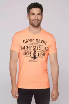 Рубашка CAMP DAVID с круглым вырезом, хлопок, цвет Orange