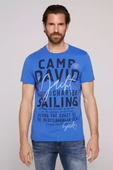 Рубашка CAMP DAVID с круглым вырезом, хлопок, цвет Deep Sky