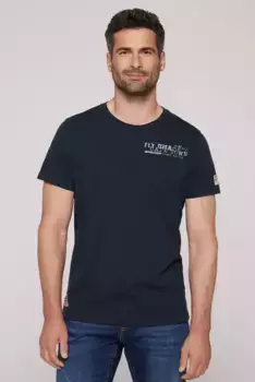 Рубашка CAMP DAVID с круглым вырезом, хлопок, синий