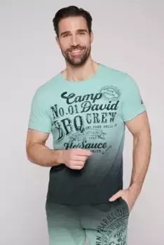 Рубашка CAMP DAVID с круглым вырезом, хлопок, зеленый