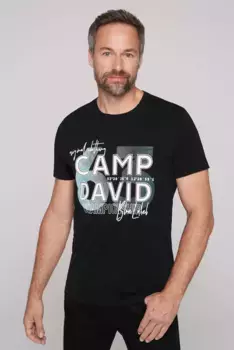 Рубашка CAMP DAVID с круглым вырезом, хлопок, черный