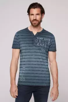 Рубашка CAMP DAVID с круглым вырезом, хлопок, синий