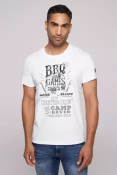 Рубашка CAMP DAVID с круглым вырезом, хлопок, белый