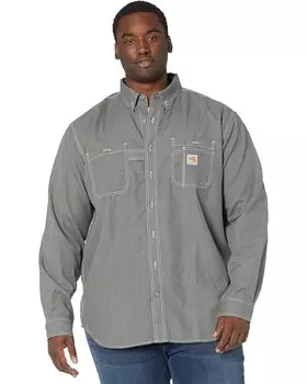 Рубашка Carhartt Big & Tall Flame-Resistant Force Original Fit Lightweight Long Sleeve Button Front, цвет Gray