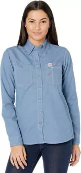 Рубашка Carhartt Flame-Resistant Force Relaxed Fit Long Sleeve Shirt, цвет Steel Blue