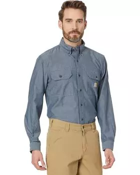 Рубашка Carhartt Loose Fit Midweight Chambray Long Sleeve, цвет Denim Blue Chambray
