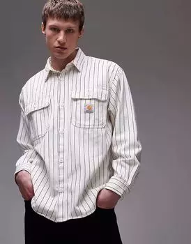 Рубашка Carhartt WIP Hendry Stripe в оттенке «бежевый»