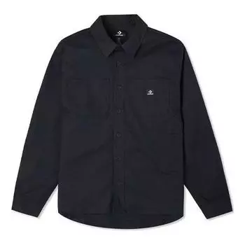 Рубашка carpenter pocket button down long sleeve shirt 'black' Converse, черный