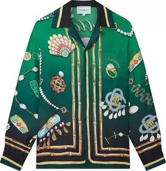 Рубашка Casablanca Cuban Collar Long-Sleeve, мультиколор