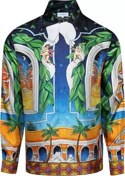 Рубашка Casablanca Cuban Collar Long-Sleeve Shirt 'Maison Da Ete', разноцветный
