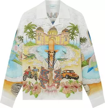 Рубашка Casablanca Cuban Collar Long-Sleeve Shirt 'Spirit Lake', разноцветный