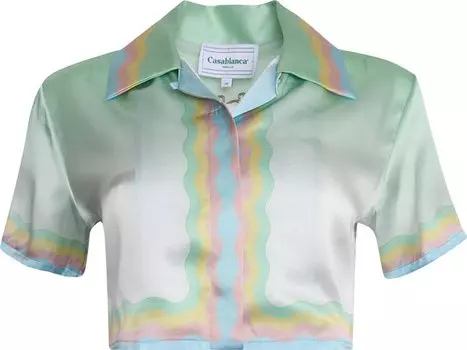 Рубашка Casablanca Cuban Collar Silk Short-Sleeve Shirt 'Arts Club', разноцветный