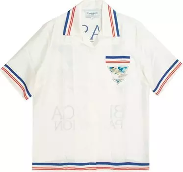 Рубашка Casablanca Cuban Collar Silk Short-Sleeve Shirt 'Casablanca Par Avion', разноцветный