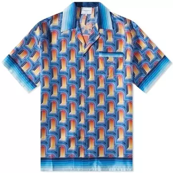 Рубашка Casablanca L'Arche De Nuit Short Sleeve Silk Shirt