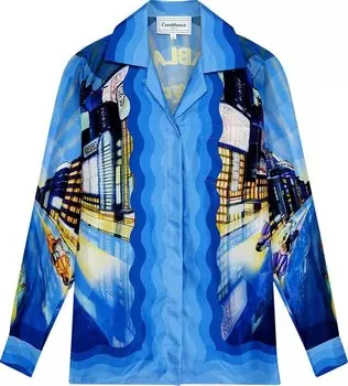Рубашка Casablanca Long-Sleeve Cuban Collar Shirt 'Tokyo Nights', разноцветный