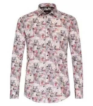 Рубашка CASAMODA с длинными рукавами "CASAMODA повседневная рубашка с принтом", красный