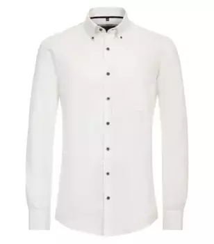 Рубашка CASAMODA с длинными рукавами "Повседневная рубашка CASAMODA однотонная ", белый