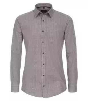 Рубашка CASAMODA с длинными рукавами "Повседневная рубашка CASAMODA из коллекции "Green" принт ", коричневый