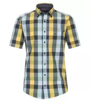 Рубашка CASAMODA с короткими рукавами "Повседневная рубашка CASAMODA с короткими рукавами в клетку ", желтый