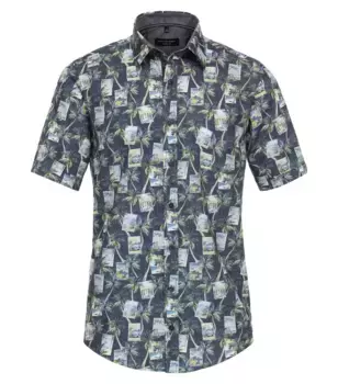 Рубашка CASAMODA с короткими рукавами "Повседневная рубашка CASAMODA с короткими рукавами и принтом ", синий