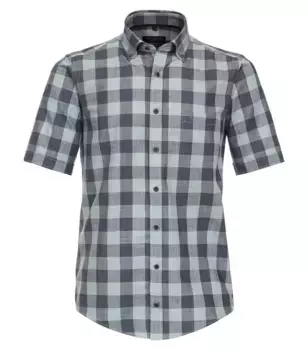 Рубашка CASAMODA с короткими рукавами "Повседневная рубашка CASAMODA с короткими рукавами в клетку ", бирюзовый