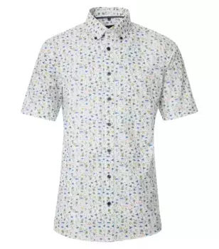 Рубашка CASAMODA с короткими рукавами "Повседневная рубашка CASAMODA с короткими рукавами и принтом ", синий