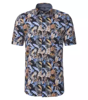 Рубашка CASAMODA с короткими рукавами "Повседневная рубашка CASAMODA с короткими рукавами и принтом ", синий
