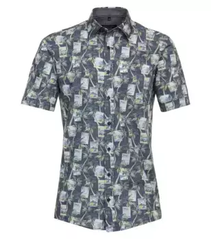 Рубашка CASAMODA с короткими рукавами "Повседневная рубашка CASAMODA с короткими рукавами и принтом ", синий