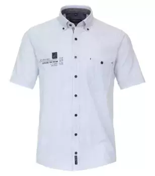 Рубашка CASAMODA с короткими рукавами "Повседневная рубашка CASAMODA с короткими рукавами в полоску ", голубой